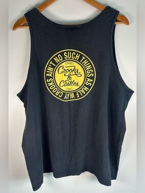 Crooks & Castles Black Tank with Yellow Circular Logo